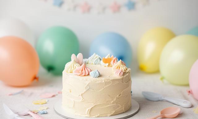 Smash cake pequeño decorado para una sesión de fotos de primer cumpleaños